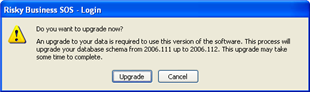 Database Upgrade Warning